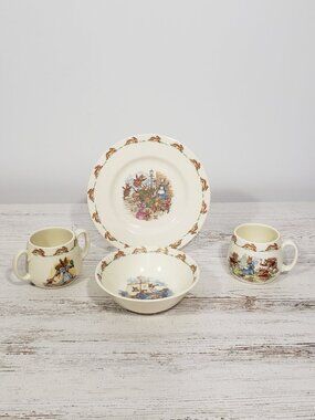 Royal Doulto  English Fine Bone China  Beatrix Potter Bunnykins Child's Dish Set